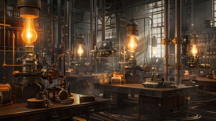 Steampunk Workshop Interior
