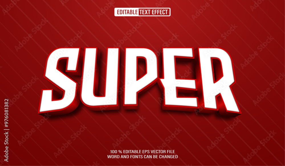 Poster editable 3d text style effect - power text effect template