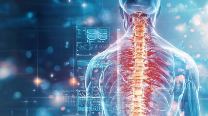 "Clinical MRI image of spinal cord injury, showcasing advanced medical technology in patient care," spinal MRI, clinical diagnostics