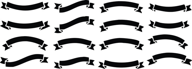 Ribbon banner set. Simple ribbons. Vector illustration