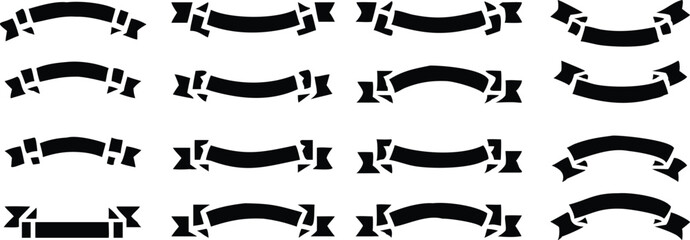 Ribbon banner set. Simple ribbons. Vector illustration