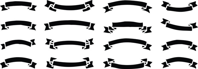 Ribbon banner set. Simple ribbons. Vector illustration