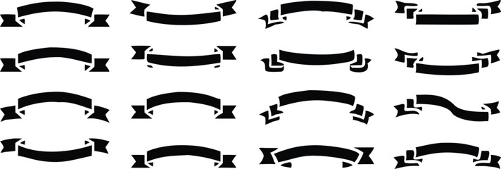Ribbon banner set. Simple ribbons. Vector illustration