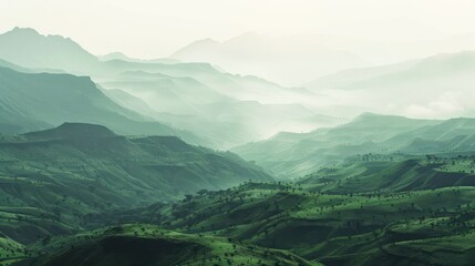 Obraz premium Misty Mountain Ranges