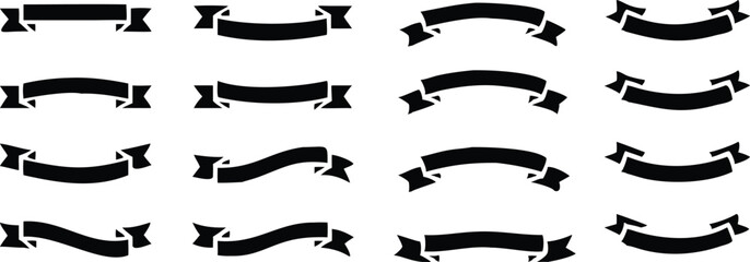 Ribbon banner set. Simple ribbons. Vector illustration