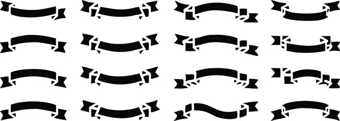Ribbon banner set. Simple ribbons. Vector illustration