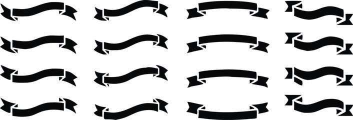 Ribbon banner set. Simple ribbons. Vector illustration