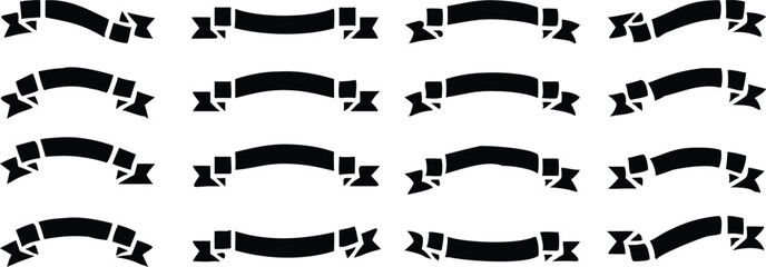 Ribbon banner set. Simple ribbons. Vector illustration