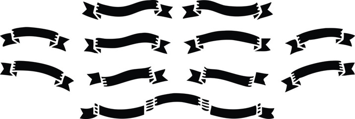 Ribbon banner set. Simple ribbons. Vector illustration