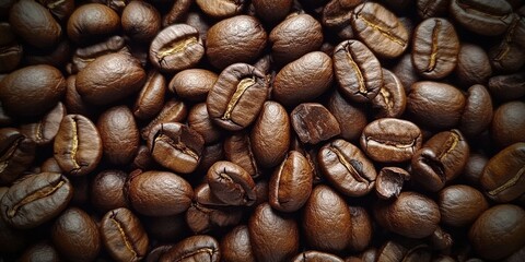 Naklejka premium Rich Brown Coffee Beans for Premium Beverage Creation
