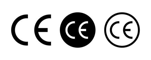 CE set icons, line and solid style