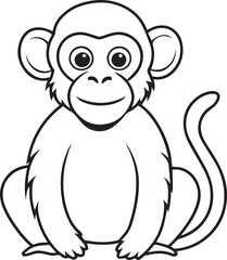 monkey vector white background.