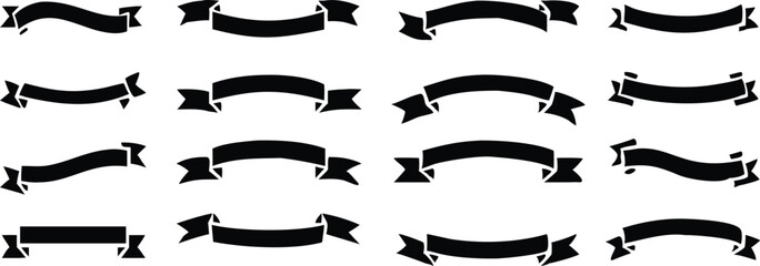Ribbon banner set. Simple ribbons. Vector illustration
