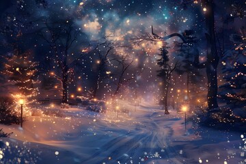 christmas tree in the snow