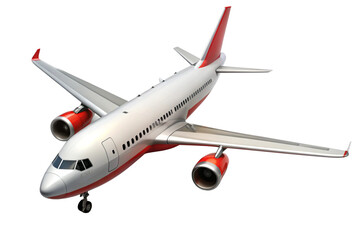 Obraz premium Airplane flying isolated on transparent background 