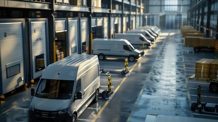 Fototapeta premium Delivery Vans Loading Dock