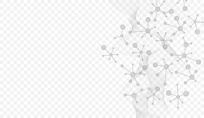 Molecular abstract structure background. Scientific vector illustration with molecule DNA. Medical, science and technology concept for banner template or header