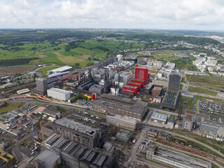 Fototapeta premium University of Luxembourg, Esch Belval, old blast furnace turned into modern living urban area.