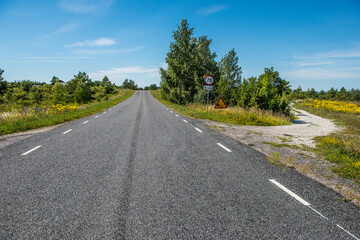Road across the country, island Saaremaa, Estonia