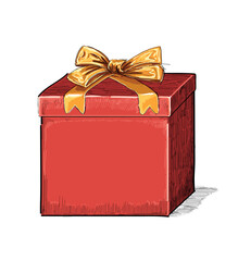 box christmas present gift vector isolated on white background