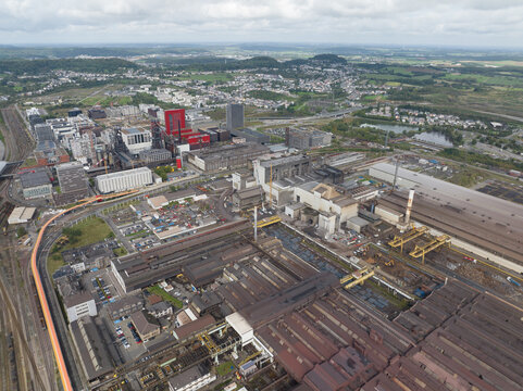 University of Luxembourg, Belval, old blast furnace turned into modern urban area for living, working and studying.