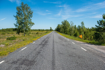 Road across the country, island Saaremaa, Estonia