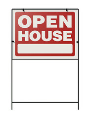 Open House Real Estate Yard Sign Isolated. Transparent PNG.