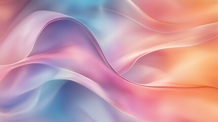Fototapeta premium A soft, smooth abstract wave flows in pastel shades of pink, purple, and blue, creating a calming and modern backdrop. Perfect for a stylish wallpaper design.