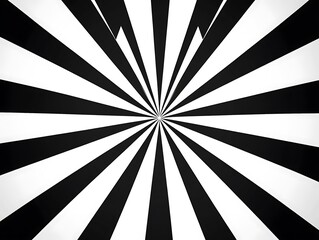Dynamic starburst pattern, striking black and white contrast