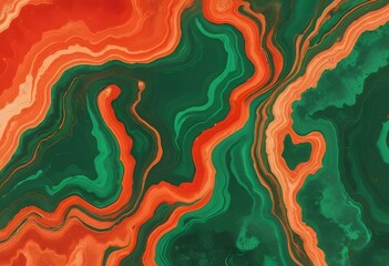 Textured malachite slab displaying swirling patterns of green and black, placed on a wooden surface to provide contrast and warmth to the image., navy blue, white and bold yellow color scheme, golden 