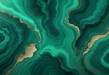 Textured malachite slab displaying swirling patterns of green and black, placed on a wooden surface to provide contrast and warmth to the image., navy blue, white and bold yellow color scheme, golden 