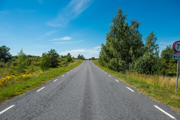 Road across the country, island Saaremaa, Estonia