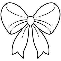 A large, decorative bow with detailed loops and ribbon tails vector