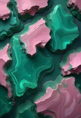 Obraz premium Textured malachite slab displaying swirling patterns of green and black, placed on a wooden surface to provide contrast and warmth to the image., navy blue, white and bold yellow color scheme, golden 