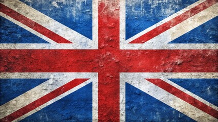 Fototapeta premium vintage style UK flag painted on wall