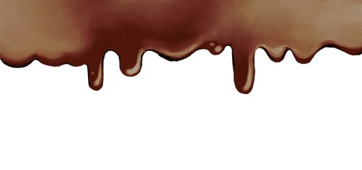 chocolate dripping on white background