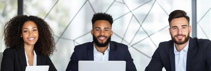 Inflation risk management strategies being discussed by a diverse team in a financial hub charts and laptops on the table