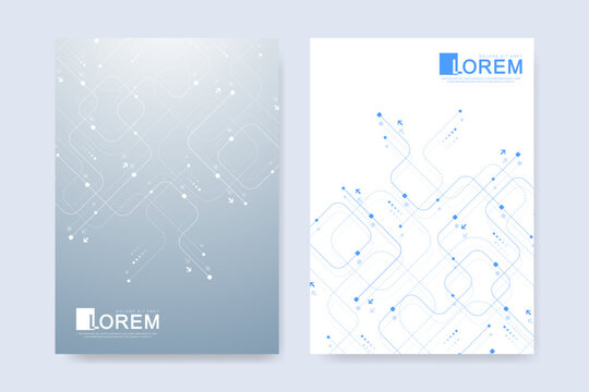 Abstract digital technology cover template design for a report and brochure, flyer, leaflets, poster, header, banner, website, presentation. Vector illustration