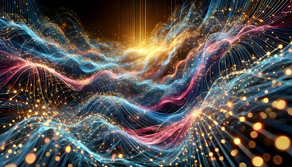 Obraz premium Luminous FlowAbstract Network of Light and Energy