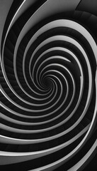 abstract spiral pattern in black and white