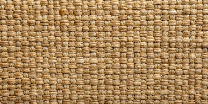 Close-up view of the textured background of a jute or esparto carpet