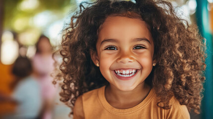 A group of kids playing together in a sunny park, laughing and running around the playground