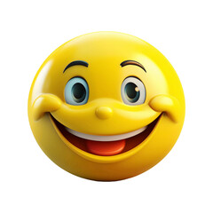 feeling good emoji. 3d yellow smiley with big smile