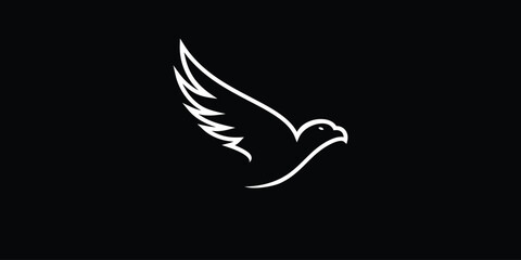 Fototapeta premium flying bird line art illustration with easy and simple concept