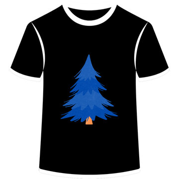 the black t-shirt with pine tree