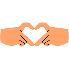 gen z heart hand gesture illustration