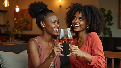 Black Women Drinking Rose