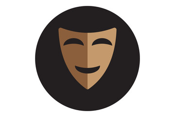 Theatrical masks vector icon set. Theater, theatre mask signs. Masquerade mask. Comedy and tragedy mask symbols.. Vector illustration