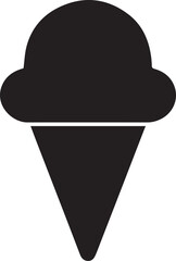 ice cream cone silhouette vector white background.