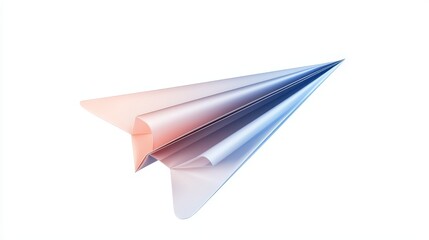 A sleek paper airplane in gradient colors, symbolizing creativity and innovation, perfect for design and education themes.